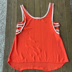 Sheer Margo and Sebastian orange top